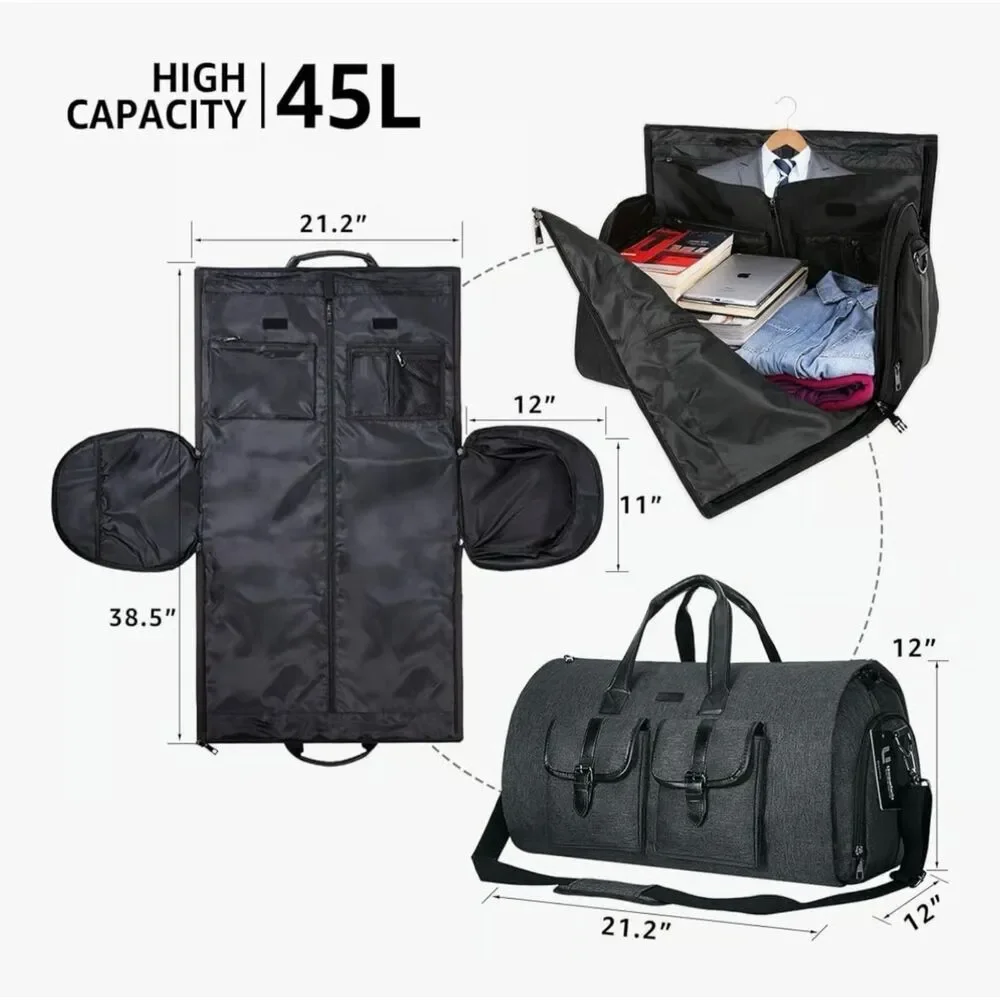 Weekend Travel Bag - Uniquebella Convertible Garment Bag